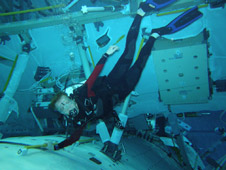Philip Harris in Neutral Buoyancy Tank at Johnson Space Center.