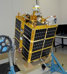 The FASTSAT-HSV01 spacecraft designed to carry multiple experiments to low-Earth orbit.