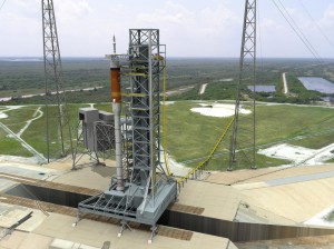2aAn artist’s rendition of an Ares I rocket at Launch Pad 39B at Kennedy Space Center. The pad, previously used for Apollo and shuttle launches, will be modified to support future launches of Ares and Orion spacecraft.  
