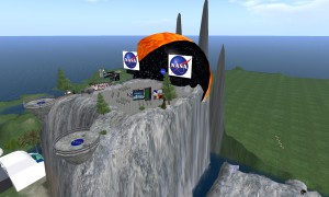The NASA CoLab environment in Second Life includes a meeting place for conferences.  