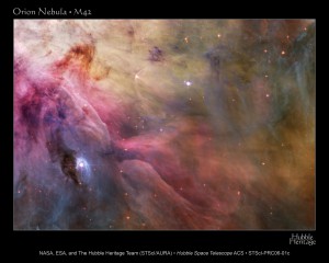 The Hubble Space Telescope has yielded mountains of information about the universe, including this color mosaic of the Orion Nebula (M42).  