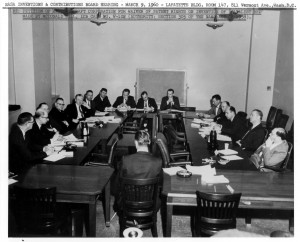 The NASA Inventions and Contributions Board convenes in March 1960 to discuss a petition of Bell Aircraft Corporation for a waiver of patent rights on the invention of the “catalyst bed.”  