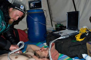 This climber was diagnosed with high-altitude pulmonary edema while more than 20,000 feet up the slope of Mount Everest—miles from professional medical personnel. 