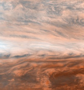 Pseudo-true-color mosaic of a belt zone boundary near Jupiter s equator. The images that make up the four quadrants of this mosaic were taken by Galileo within a few minutes of each other. 