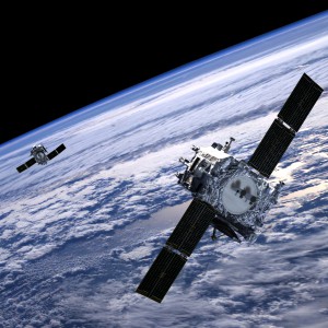 Artist’s concept showing the two STEREO observatories opening their solar panels. 