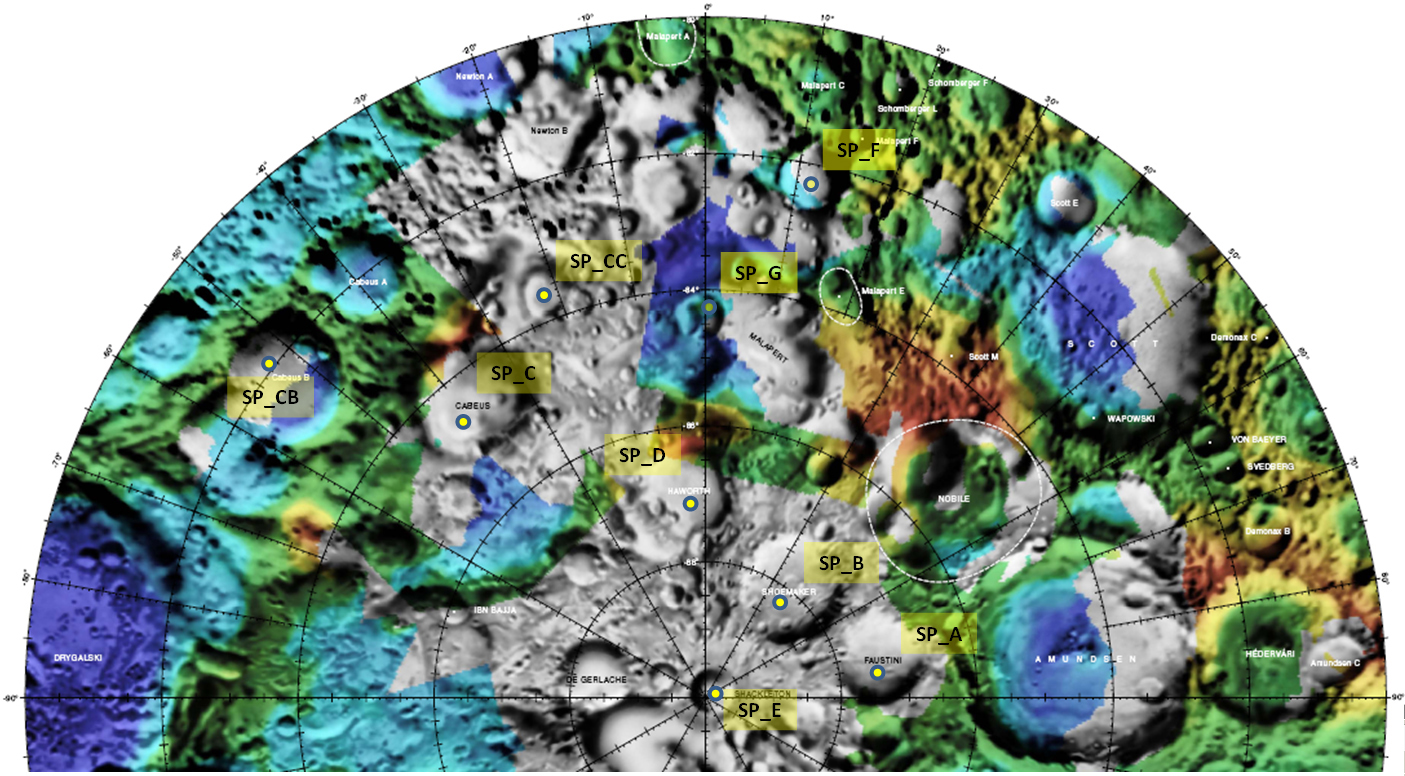 LCROSS candidate impact craters.