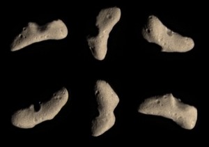 These images of Eros were acquired by NEAR on February 12, 2000, during the final approach imaging sequence prior to orbit insertion. 