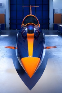 The Bloodhound SSC show car at the Bloodhound Technical Center. 