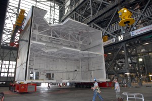 The refurbishment of the VAB will include removing seven Apollo-era platforms from high bay 3 and replacing them with modern versions that can be relocated and reconfigured for multiple launch vehicles.