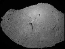 Hayabusa's shadow on the asteroid Itokawa shortly after it arrived in early September 2005