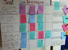 Session board for SpaceUP DC on Day 1