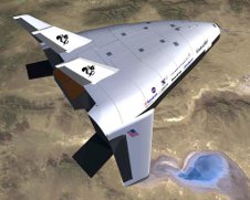 : An artists concept of the experimental X-33 plane during flight. The program was cancelled in 2001.
