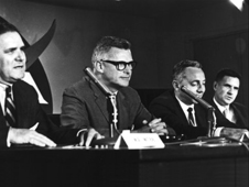 NASA announced selection of the lunar-orbit-rendezvous landing technique at an 11 July 1962 press conference.