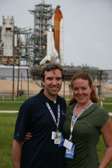 Kevin Stube and his wife, Jessica Culler, at Kennedy Space Center.
