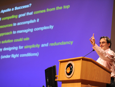 Andrew Chaikin, space author and historian, discussed the role of project management during Apollo during the Organizational Silence event at Goddard Space Flight Center on July 31, 2012.