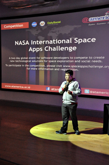 U.S. Embassy Jakarta partnered with NASA to bring the International Space Apps Challenge to Indonesia April 2122, 2012, at high-tech cultural center @america.