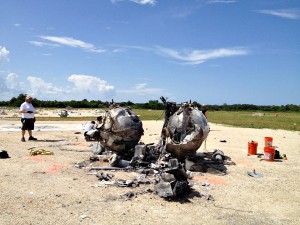 Crash site after Morpheus's second free-flight attempt.