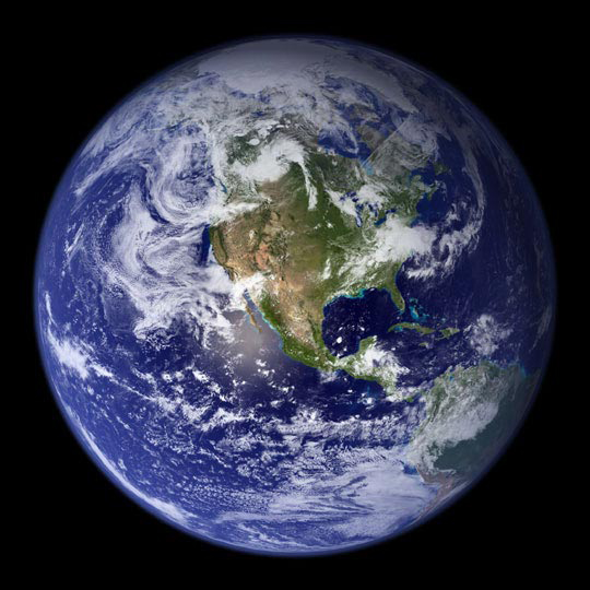 This view of Earth comes from NASA's Moderate Resolution Imaging Spectroradiometer aboard the Terra satellite.