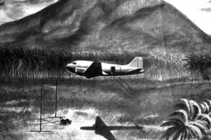 Illustration of the snatch pickup, from 1944 U.S. Army Air Forces manual. Image Credit: Central Intelligence Agency.