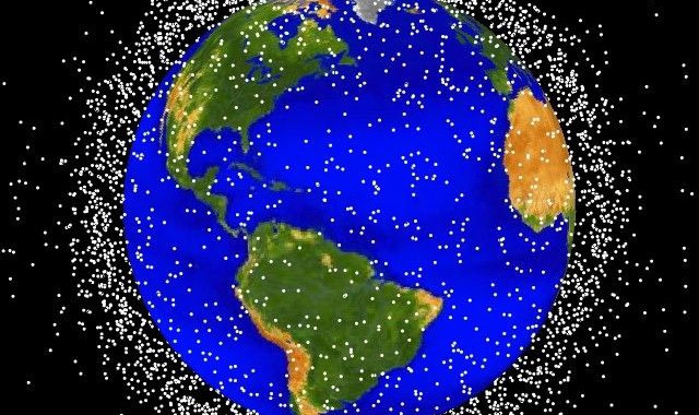 LEO is the region of space within 2,000 km of the Earth's surface. It is the most concentrated area for orbital debris. Approximately 95% of the objects in this illustration are orbital debris, i.e., not functional satellites. The dots represent the current location of each item. The orbital debris dots are scaled according to the image size of the graphic to optimize their visibility and are not scaled to Earth.
