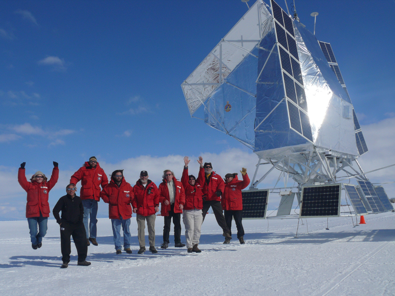 BLAST project team with their payload at McMurdo Station in Antarctica.