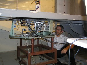 Mike Dupuis, Unmanned Aerial Systems (UAS) Lab lead, performing environmental testing of the UAS avionics hardware.