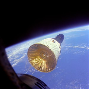 Forty-one years ago today on Dec. 4, 1965, NASA launched Gemini VII. With this mission, NASA successfully completed its first rendezvous of two spacecraft. This photograph, taken by Gemini VII crewmembers Jim Lovell and Frank Borman, shows Gemini VI in orbit 160 miles (257 km) above Earth. The main purpose of Gemini VI, crewed by astronauts Walter Schirra and Thomas Stafford, was the rendezvous with Gemini VII. The main purpose of Gemini VII, on the other hand, was studying the long-term effects of long-duration (up to 14 days) space flight on a two-man crew. The pair also carried out 20 experiments, including medical tests. Although the principal objectives of both missions differed, they were both carried out so that NASA could master the technical challenges of getting into and working in space. Credit: NASA