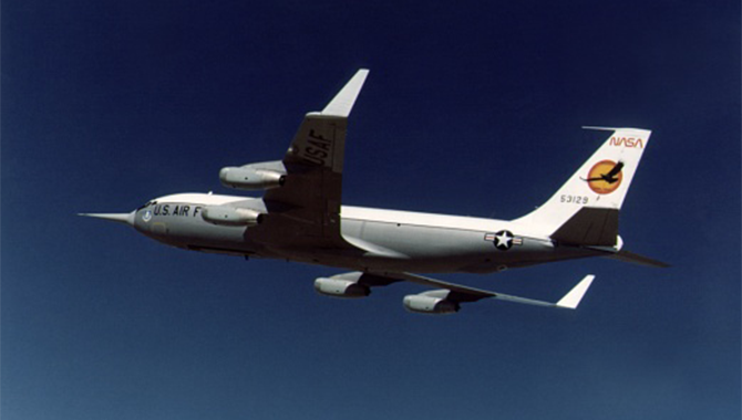 A Boeing KC-135, equipped with winglets, during a 1979 test flight. Photo Credit: NASA Dryden Flight Research Center
