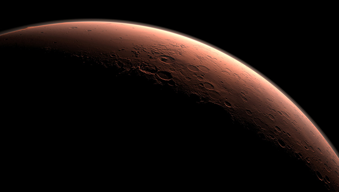 Computer-generated image of Mars using 3D information from the Mars Orbital Laser Altimeter, which was on NASA’s Mars Global Surveyor orbiter. Image Credit: NASA/JPL-Caltech