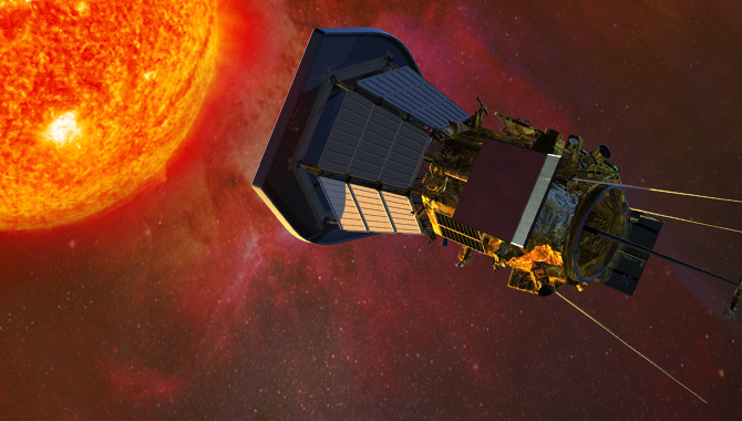 n 2018, NASA will launch the Solar Probe Plus, shown in this artist’s impression. The Solar Probe Plus will fly closer to the sun than any spacecraft ever has to examine a previously unexplored region of the solar system. Image Credit: JHU/APL