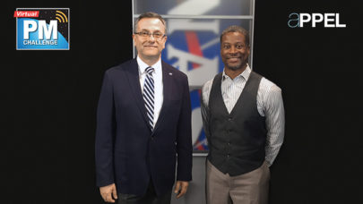 <em>Participants in the NASA Virtual PM Challenge on independent assessment, Senior Advisor to the NASA Associate Administrator James Ortiz, and moderator Ramien Pierre. </em> <br /> <br /> Photo Credit: Daniel Connell/NASA APPEL
