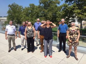 On August 21, 2017, the SELDP class gathered to catch a glimpse of the rare solar eclipse. Credit: NASA/Kevin Magee