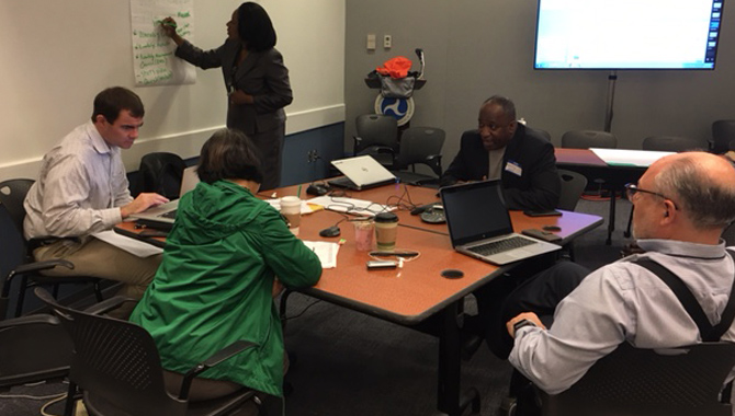 Caption: FKMC members participate in a breakout session at the October 2017 quarterly meeting. Photo Credit: NASA/Susan Snyder