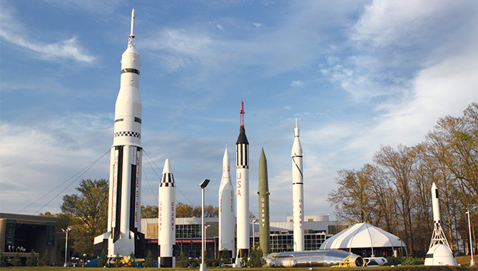 “Rocket Park” at Marshall Space Flight Center in Huntsville, Ala. Photo Credit: NASA