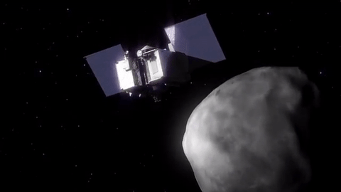 OSIRIS REx is performing a series of flybys of the asteroid Bennu to better determine its mass. Credit: NASA