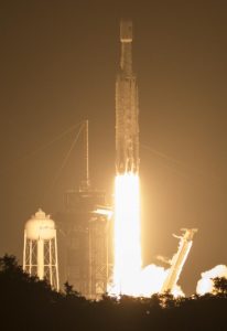 A SpaceX Falcon Heavy rocket launches from Launch Complex 39A, Tuesday, June 25, 2019 at NASA's Kennedy Space Center in Florida. Credit: NASA/Joel Kowsky