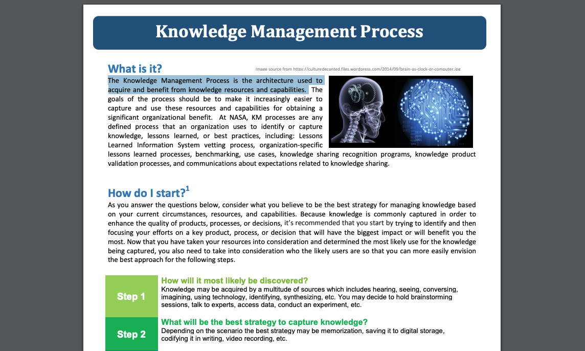 Knowledge Management Process | APPEL Knowledge Services