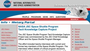 JSC Space Shuttle Program Tacit Knowledge Capture Project