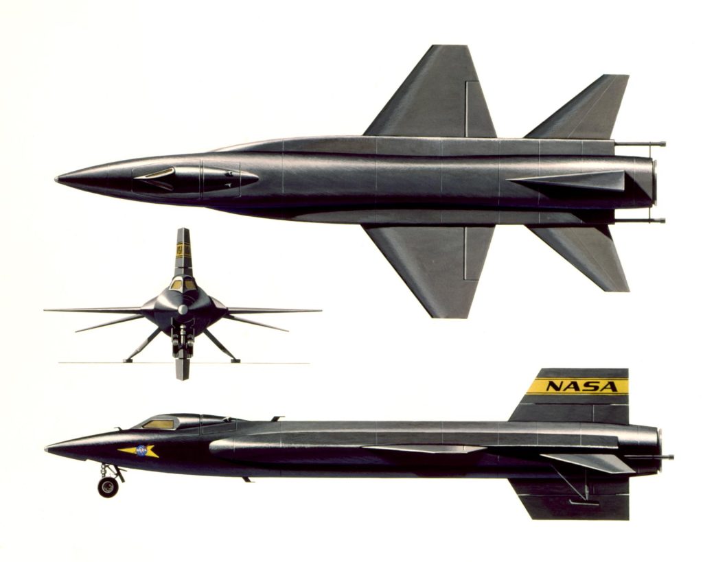 Three view art of the North American X-15. Credit: NASA