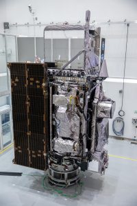 NOAA’s Geostationary Operational Environmental Satellite-T (GOES-T) is in view inside the Astrotech Space Operations facility in Titusville, Florida, on Jan. 20, 2022. Credit: NASA/Ben Smegelsky