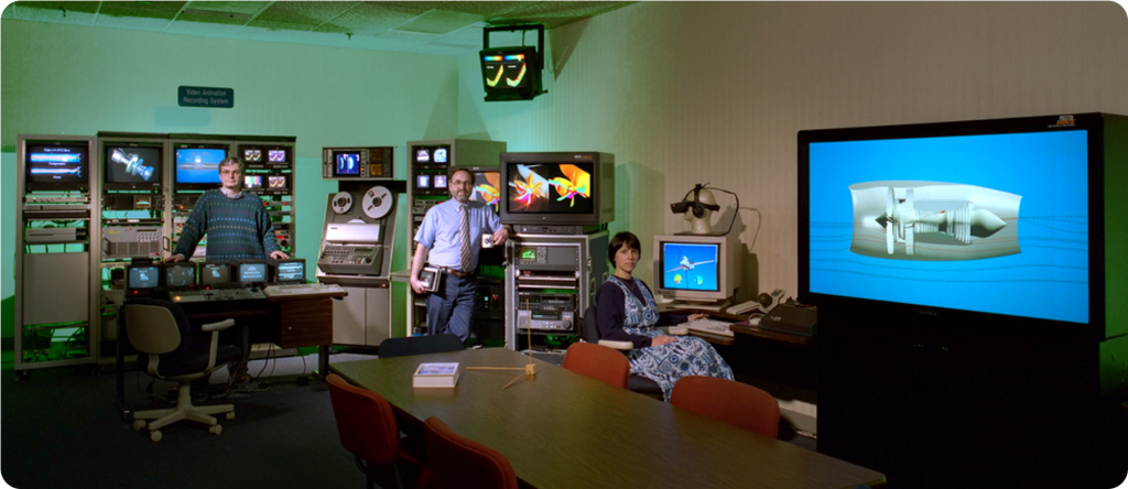 The Graphics and Visualization Lab (GVIS) located at Glenn Research Center at the turn of the century. Credit: NASA