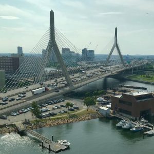 View of the Zakim bridge and Charlestown. Credit: Datawheel LLC