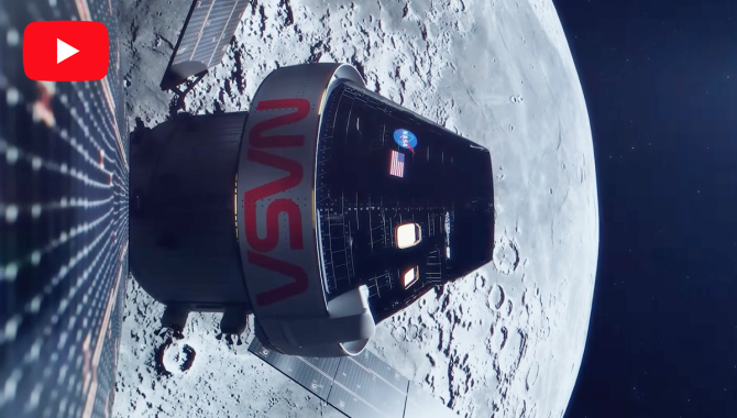 An artist's concept of the Orion capsule flying close to the Moon. Credit: NASA