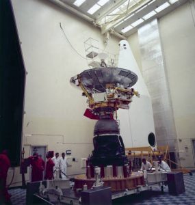 Pioneer 11 undergoing preflight checkouts at the Cape Canaveral Air Force Station (CCAFS). Credit: NASA