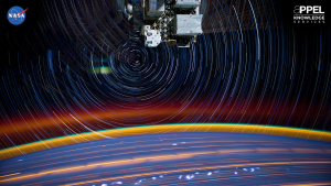 This spectacular view of the International Space Station—250 miles above Earth and surrounded by the light from distant stars—was created by NASA astronaut Donald R. Pettit, a Flight Engineer on Expedition 30/31. Pettit combined 18 images, each with 30-seconds exposure, to duplicate the effect of taking a single, long-exposure image. Credits: NASA/Donald R. Pettit