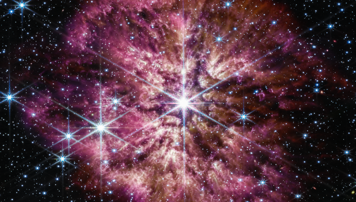 The rare sight of a Wolf-Rayet star captured by NASA’s James Webb Space Telescope in unprecedented detail. Massive stars race through their lifecycles, and only some of them go through a brief Wolf-Rayet phase before going supernova. Photo Credit: NASA