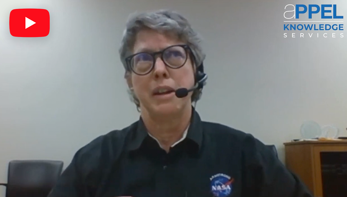 Screenshot of CJ Bixby during her interview. Credit: NASA