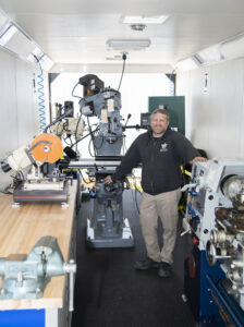 Jason Nelson works in the Experimental Fabrication Branch at NASA’s Armstrong Flight Research Center in California, as the lead of sheet metal welding, composite, and 3D printing. Photo Credit: NASA/Lauren Hughes