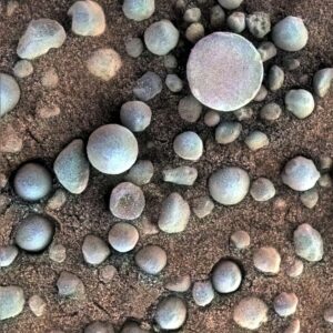 These are examples of the mineral concretions nicknamed "blueberries." Photo Credit: NASA