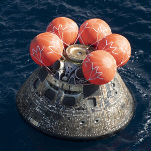 At 12:40 p.m. EST, Dec. 11, 2022, NASA’s Orion spacecraft for the Artemis I mission splashed down in the Pacific Ocean after a 25.5 day mission to the Moon. Orion was recovered by NASA’s Landing and Recovery team, U.S. Navy and Department of Defense partners aboard the USS Portland. Credit: NASA/James M. Blair